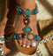 $40 Tan Jeweled Sandals
